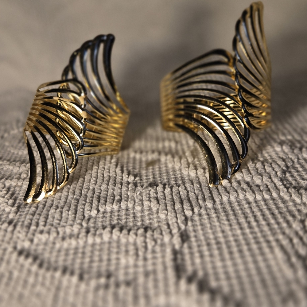 Gold and Black Winged Curtain Holders